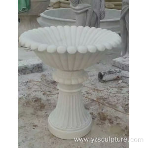 White Marble Flower Vase For Garden